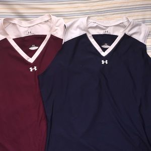2 under armor tank tops size xxl blue abs maroon